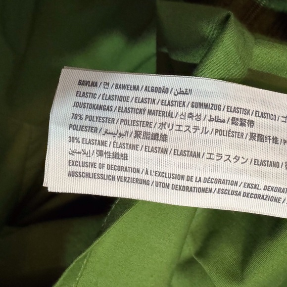 Abercrombie & Fitch Size Large Green Puff Sleeve Midi Dress Boho Cottagecore - Picture 9 of 10